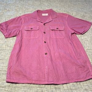 Custom hand dyed linen resort shirt